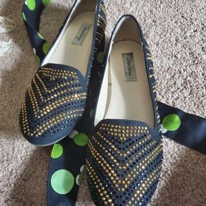 Olsenboye beaded fabric flats 6